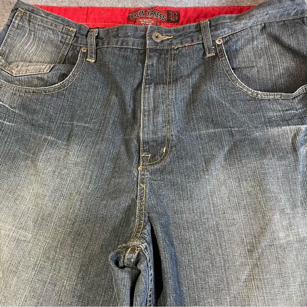 Brooklyn Xpress Jeans Men’s Size W40 x L34 Medium Wash Baggy Fit 100% Cotton - Picture 2 of 13